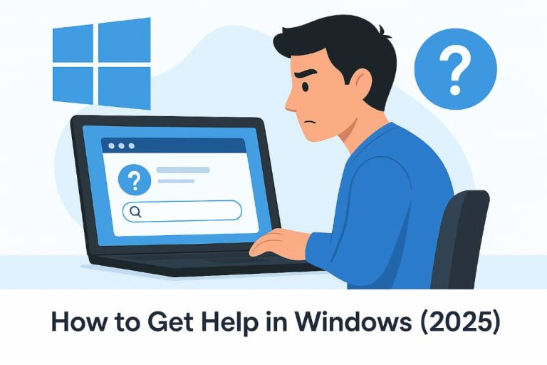 How to get help in windows